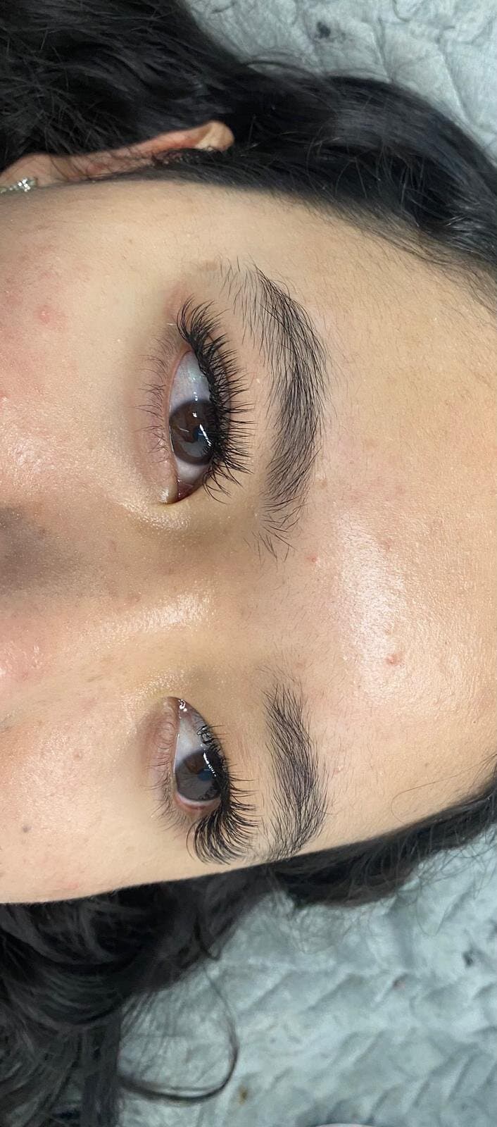 Classic lash extensions, closeup